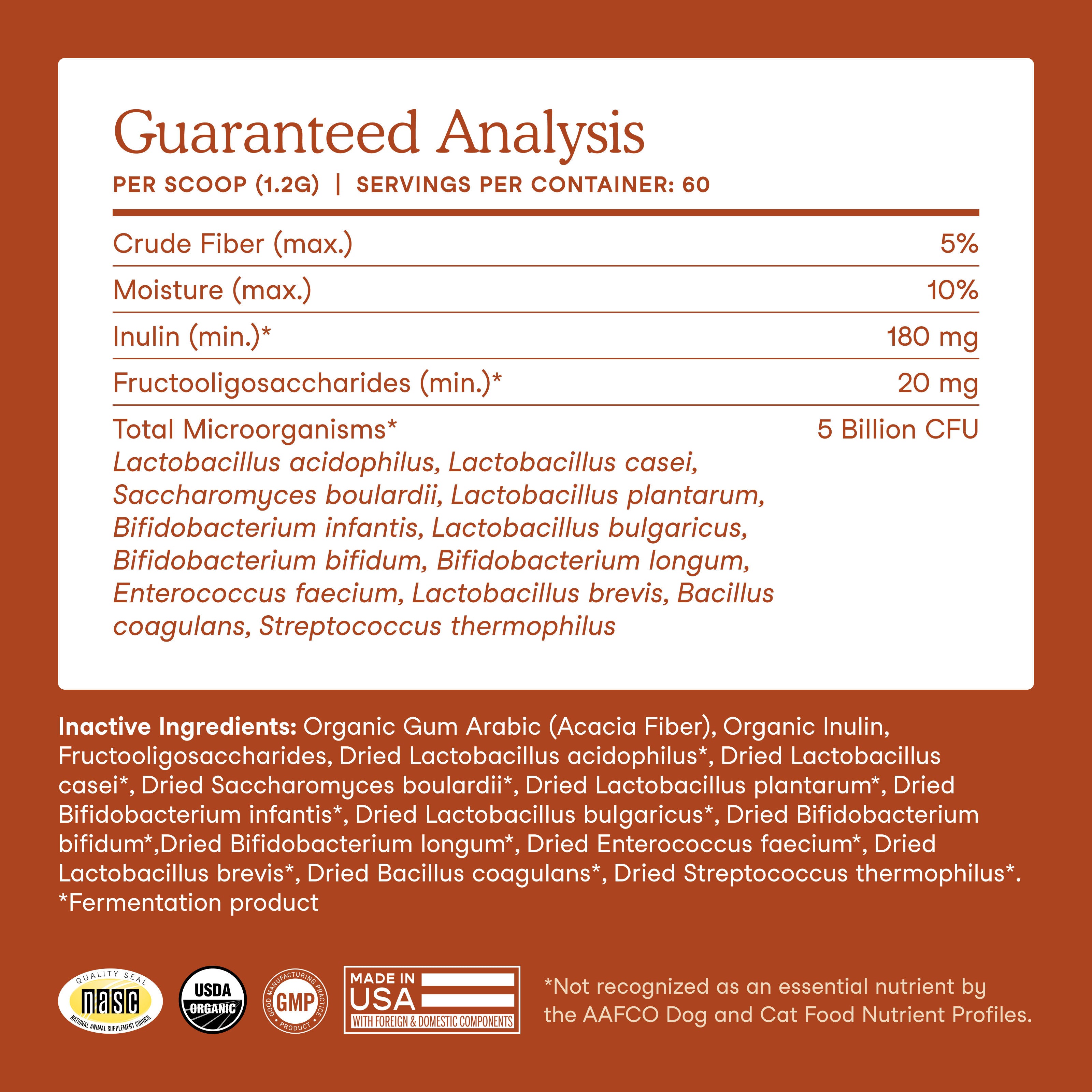 USDA Organic Probiotics with Prebiotics