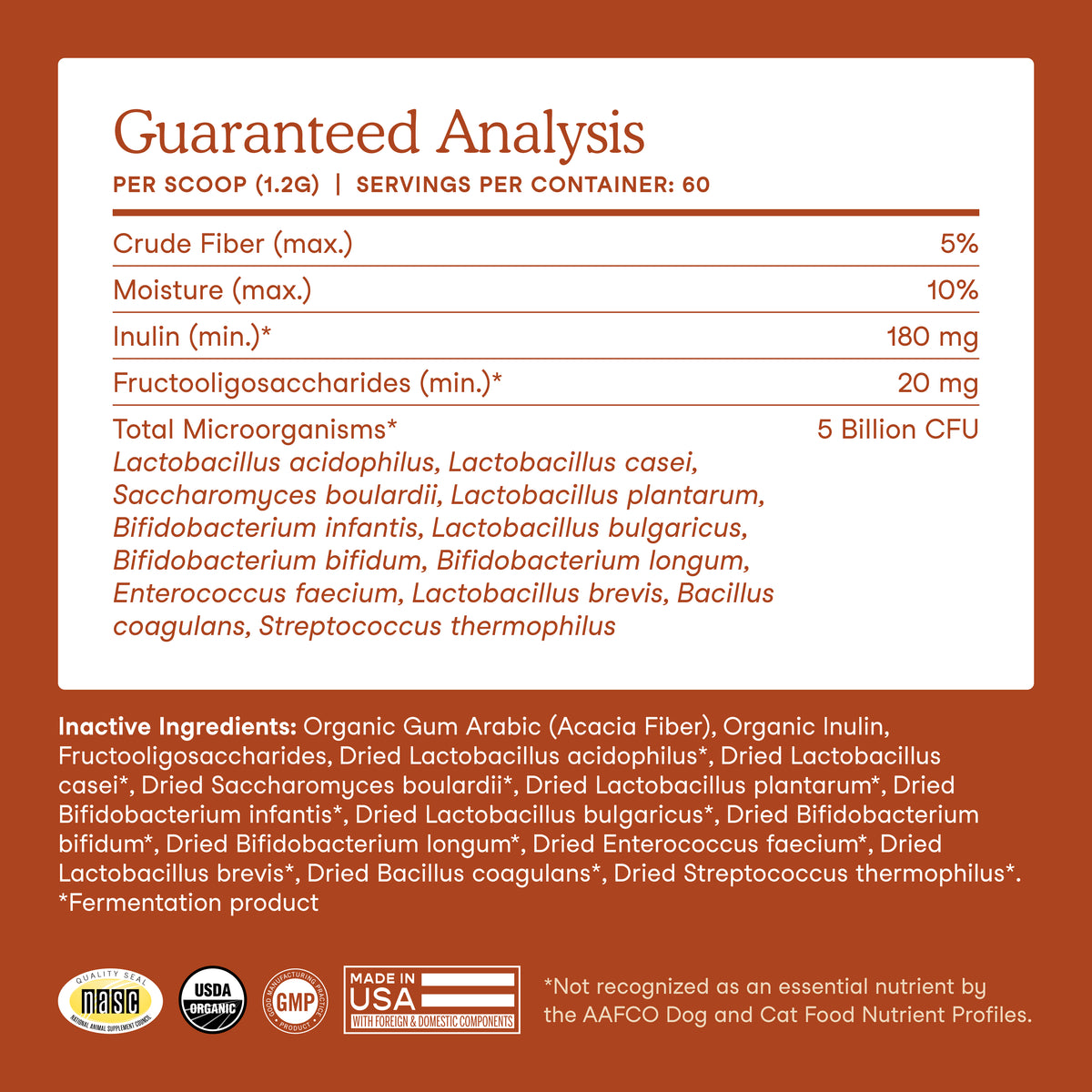 USDA Organic Probiotics with Prebiotics